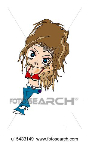 A sexy girl posing, Illustration, Cartoon, Portrait View Large Illustration Stock Illustration - A sexy girl posing, Illustration, Cartoon, Portrait. Fotosearch