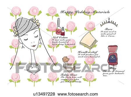 Stock Illustration - Bride in many roses. Fotosearch