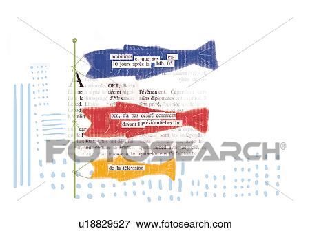 Carp streamer decoration (Koi-Nobori) against blue sky View Large Illustration Stock Illustration - Carp streamer decoration (Koi-Nobori) against blue sky. Fotosearch