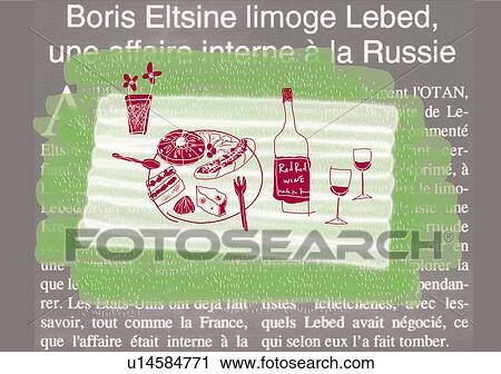 Cheese with wine dinner View Large Illustration Clip Art - Cheese with wine dinner. Fotosearch