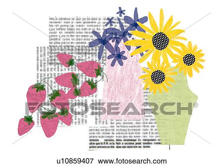 Flower arrangements View Large Illustration Stock Illustration - Flower arrangements. Fotosearch