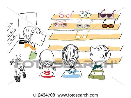Glasses Shop View Large Illustration Stock Illustration - Glasses Shop. Fotosearch