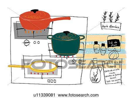 Kitchen Image View Large Illustration Clip Art - Kitchen Image. Fotosearch