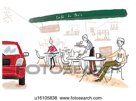 Stock Illustration - Open Cafe Image. Fotosearch