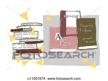 Stock Illustration - Stacks of books . Fotosearch