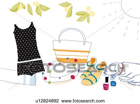 Summer vacation View Large Illustration Drawing - Summer vacation. Fotosearch