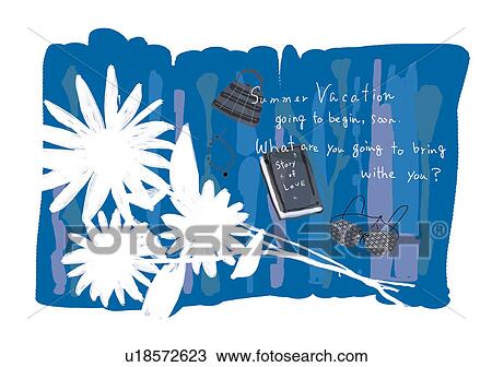 Summer vacation View Large Illustration Drawing - Summer vacation. Fotosearch