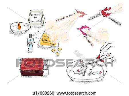 Stock Illustration - Woman Smoking . Fotosearch