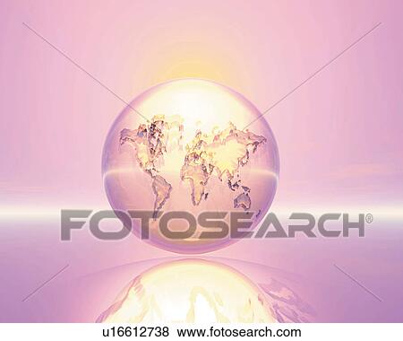 Crystal globe, purple background, Computer Graphics, composition View Large Illustration Stock Illustration - Crystal globe, purple background, Computer Graphics, composition. Fotosearch
