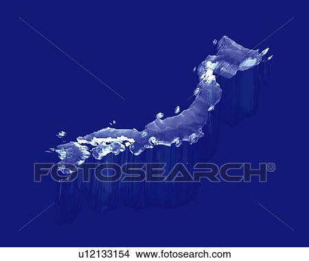 Crystal map of Japan, blue background, Computer Graphics, composition, copy space View Large Illustration Stock Illustration - Crystal map of Japan, blue background, Computer Graphics, composition, copy space. Fotosearch