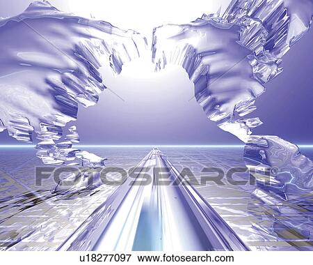 Crystal road and world map, Computer Graphics, composition View Large Illustration Stock Illustration - Crystal road and world map, Computer Graphics, composition. Fotosearch