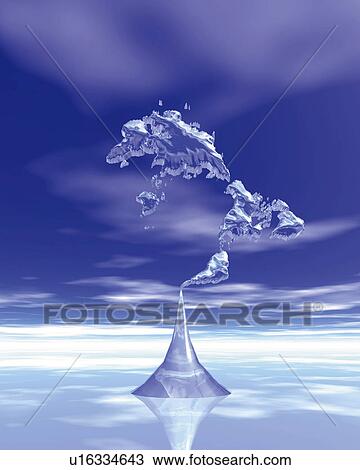 Crystal world map and pyramid on the sea, Computer Graphics, composition, differential focus View Large Illustration Drawing - Crystal world map and pyramid on the sea, Computer Graphics, composition, differential focus. Fotosearch