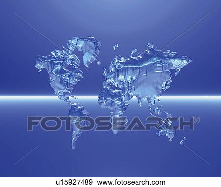Crystal world map, Computer Graphics, composition View Large Illustration Stock Illustration - Crystal world map, Computer Graphics, composition. Fotosearch