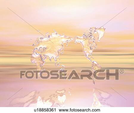 Crystal world map in the sky, Computer Graphics, composition View Large Illustration Clip Art - Crystal world map in the sky, Computer Graphics, composition. Fotosearch