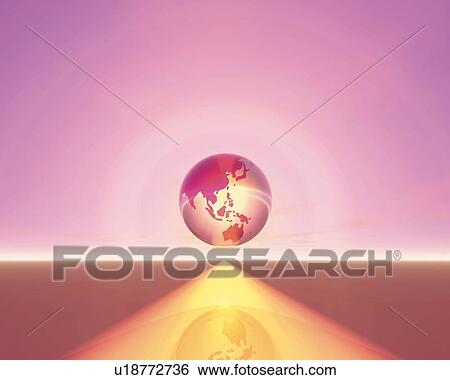 Light and floating crystal globe, Computer Graphics, composition, copy space View Large Illustration Stock Illustration - Light and floating crystal globe, Computer Graphics, composition, copy space. Fotosearch