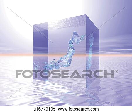 Map of Japan in square crystal floating on the sea, Computer Graphics, composition View Large Illustration Stock Illustration - Map of Japan in square crystal floating on the sea, Computer Graphics, composition. Fotosearch