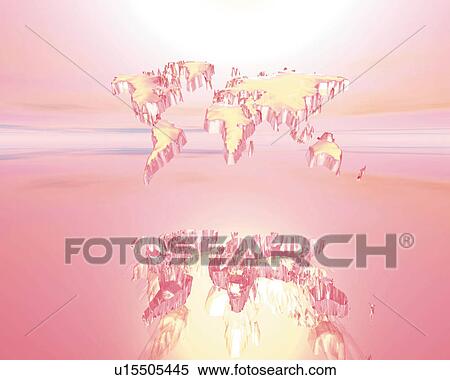 World map cut out of field of cloud, Computer Graphics, composition View Large Illustration Stock Illustration - World map cut out of field of cloud, Computer Graphics, composition. Fotosearch