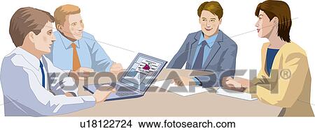 A Businesswoman and Businesswomen having a meeting, Illustrative Technique View Large Illustration Stock Illustration - A Businesswoman and Businesswomen having a meeting, Illustrative Technique. Fotosearch