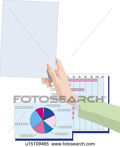 Stock Illustration - Businesswoman holding Several Working Papers, Illustrative Technique. Fotosearch