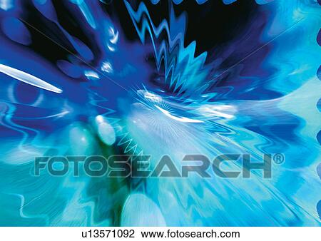 Drawing - Art, Computer Graphics, Complex, Blue, Arrangement. Fotosearch