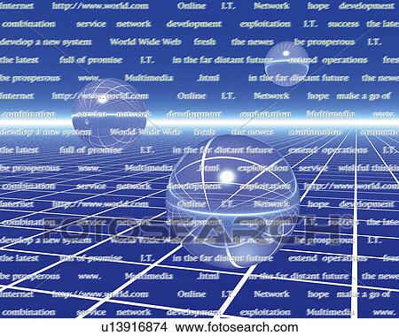 Picture - Balls with image of web address, Computer Graphics, composition. Fotosearch