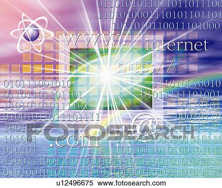 Stock Photography - Computer monitor and image of web address and computer language, Computer Graphics, composition. Fotosearch