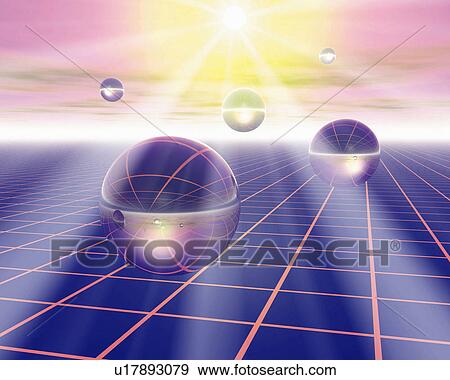 Sunshine and balls floating on grid, Computer Graphics, composition View Large Photo Image Stock Photo - Sunshine and balls floating on grid, Computer Graphics, composition. Fotosearch