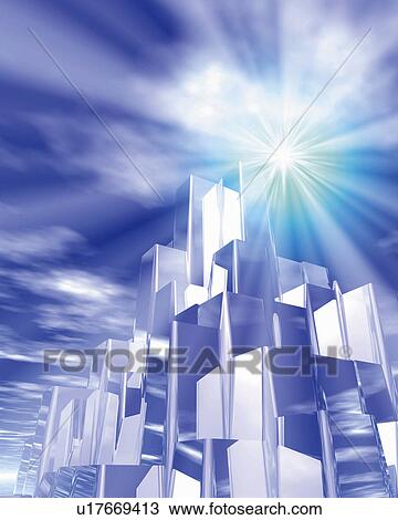 Sunshine and image of buildings, low angle view, Computer Graphics, composition View Large Photo Image Stock Image - Sunshine and image of buildings, low angle view, Computer Graphics, composition. Fotosearch