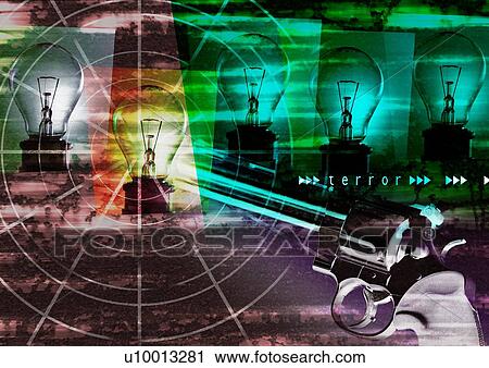 Close-up of a handgun with bulbs in the background View Large Photo Image Stock Image - Close-up of a handgun with bulbs in the background. Fotosearch