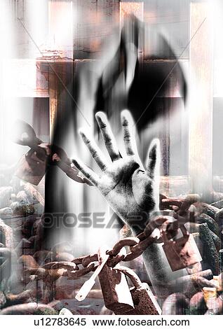 Person's hand chained View Large Photo Image Stock Photography - Person's hand chained. Fotosearch