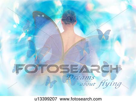 Rear view of a woman with butterfly wings View Large Photo Image Stock Photo - Rear view of a woman with butterfly wings. Fotosearch