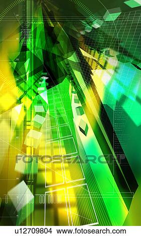Stock Illustration - illusionary, geometric, pattern, idiofiction, fractal, layer. Fotosearch