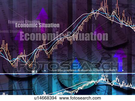 Picture - Close-up of a graph superimposed on a dark background. Fotosearch