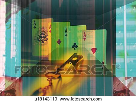 Close-up of a key superimposed on playing cards View Large Photo Image Stock Photo - Close-up of a key superimposed on playing cards. Fotosearch