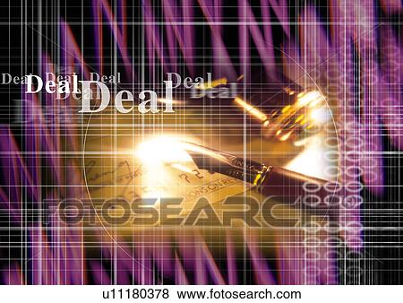 Stock Photo - Close-up of text superimposed on a purple background. Fotosearch