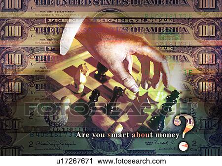 Person's hand on chess pieces superimposed on currency notes View Large Photo Image Stock Image - Person's hand on chess pieces superimposed on currency notes. Fotosearch