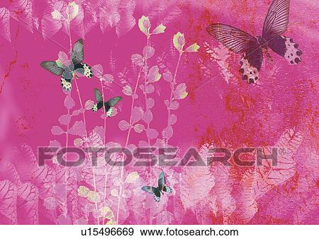 Stock Photo - artistic, butterflies, blurry, blur, art form. Fotosearch