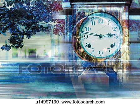 Stock Image - clock, background, creative, abstract, imagery, system. Fotosearch