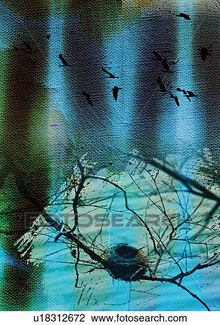 Stock Image - projection, scheme, blue, branch, blur, idea, imagination. Fotosearch