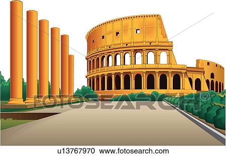 Colosseum ローマ クリップアート 切り張り イラスト 絵画 集 U Fotosearch