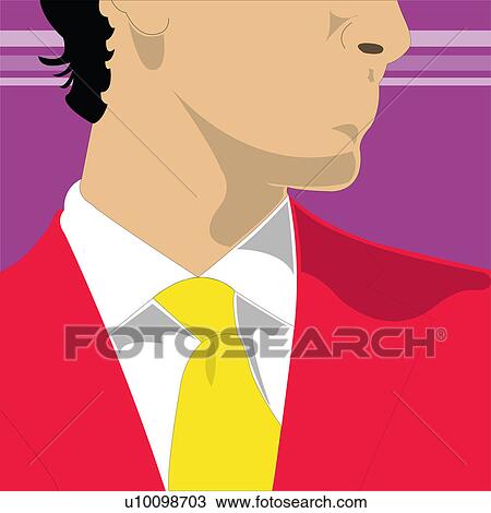 Close-up of a businessman looking sideways View Large Illustration Drawing - Close-up of a businessman looking sideways. Fotosearch