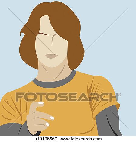 Clipart - Close-up of a young man gesturing. Fotosearch