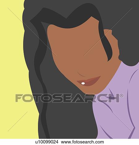 Stock Illustration - Close-up of a young woman. Fotosearch