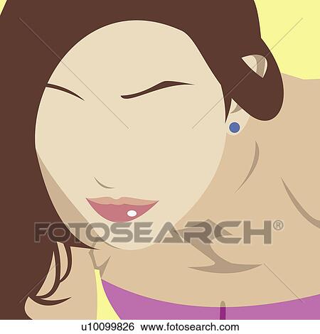 Stock Illustration - Close-up of a young woman. Fotosearch