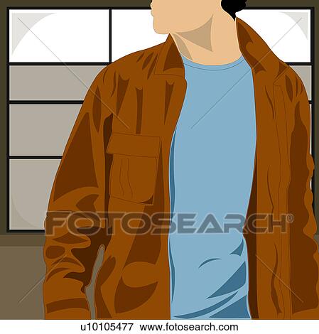 Stock Illustration - Mid section view of a man standing. Fotosearch