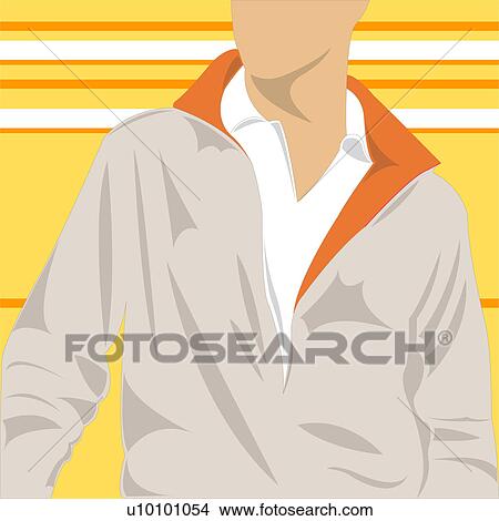 Stock Illustration - Mid section view of a young man. Fotosearch