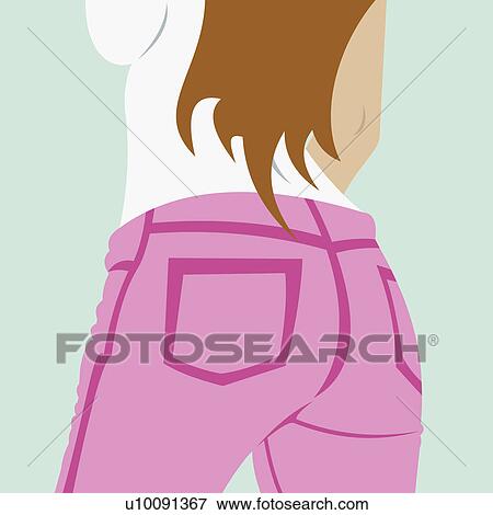 Stock Illustration - Rear view of a woman. Fotosearch