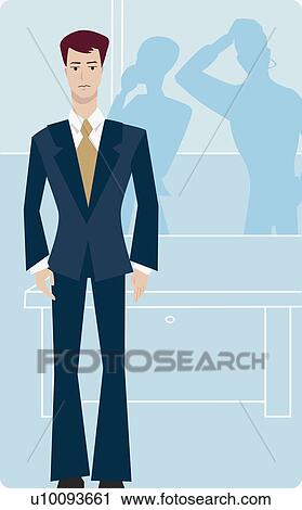 Close-up of a businessman standing View Large Illustration Clip Art - Close-up of a businessman standing. Fotosearch