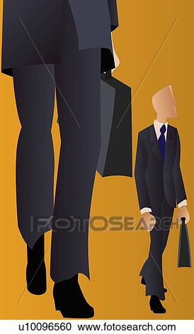 Clipart - Close-up of two businessmen carrying briefcases. Fotosearch
