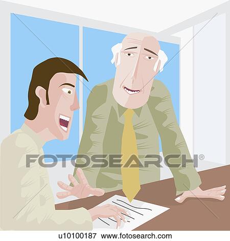 Stock Illustration - Close-up of two businessmen talking. Fotosearch